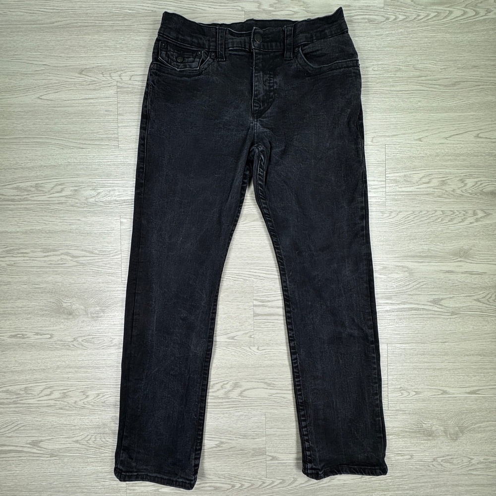 True Religion Mens Jeans Ricky Relaxed Straight Black 33 Flap Pocket Denim